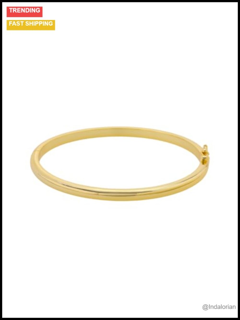 Gold Plated Round Bangle Bracelet Waterproof